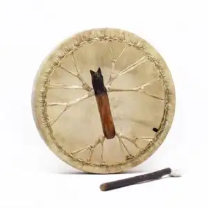 Spirit of the Wolf – Sharman Drum & Stick- Tunable – 40cm | www.artisangoods.co.uk 1