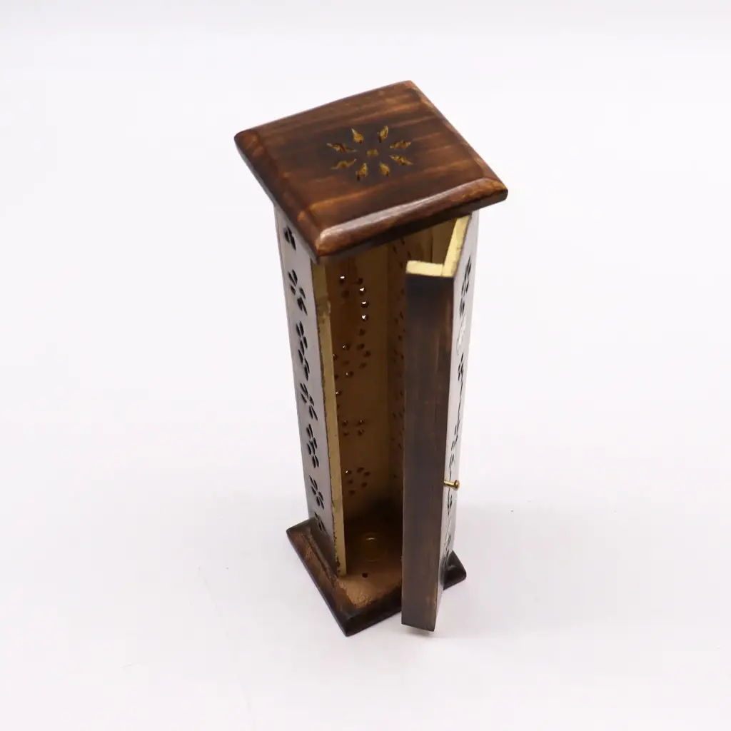Square Incense Tower – Brass inlay – Mango Wood | www.artisangoods.co.uk 4 Square Incense Tower – Brass inlay – Mango Wood | www.artisangoods.co.uk 4