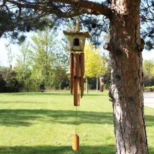 Square Seagrass Bird Box with Chimes 49x15cm | www.artisangoods.co.uk 6