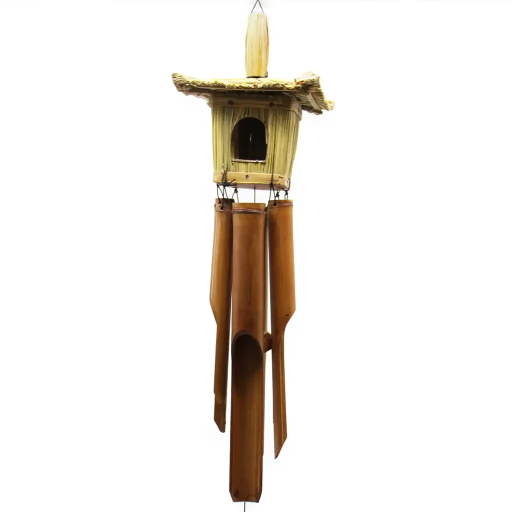 Square Seagrass Bird Box with Chimes 49x15cm | www.artisangoods.co.uk 2