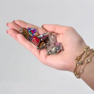 Steel Cased Pendant Diamonds – 12 Assorted Gemstone Chips & Shells | www.artisangoods.co.uk 2