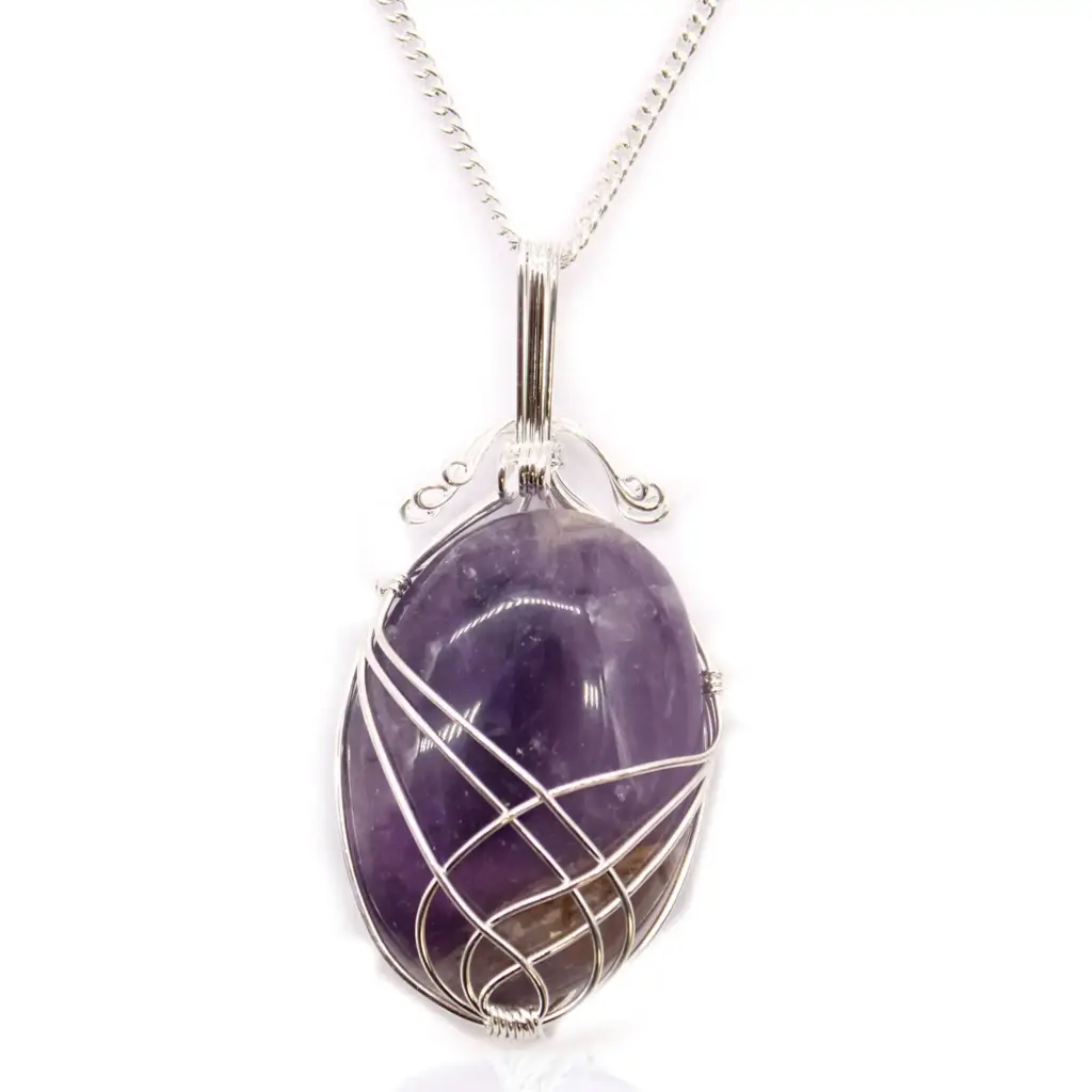 Swirl Wrapped Gemstone Necklace – Amethyst | www.artisangoods.co.uk