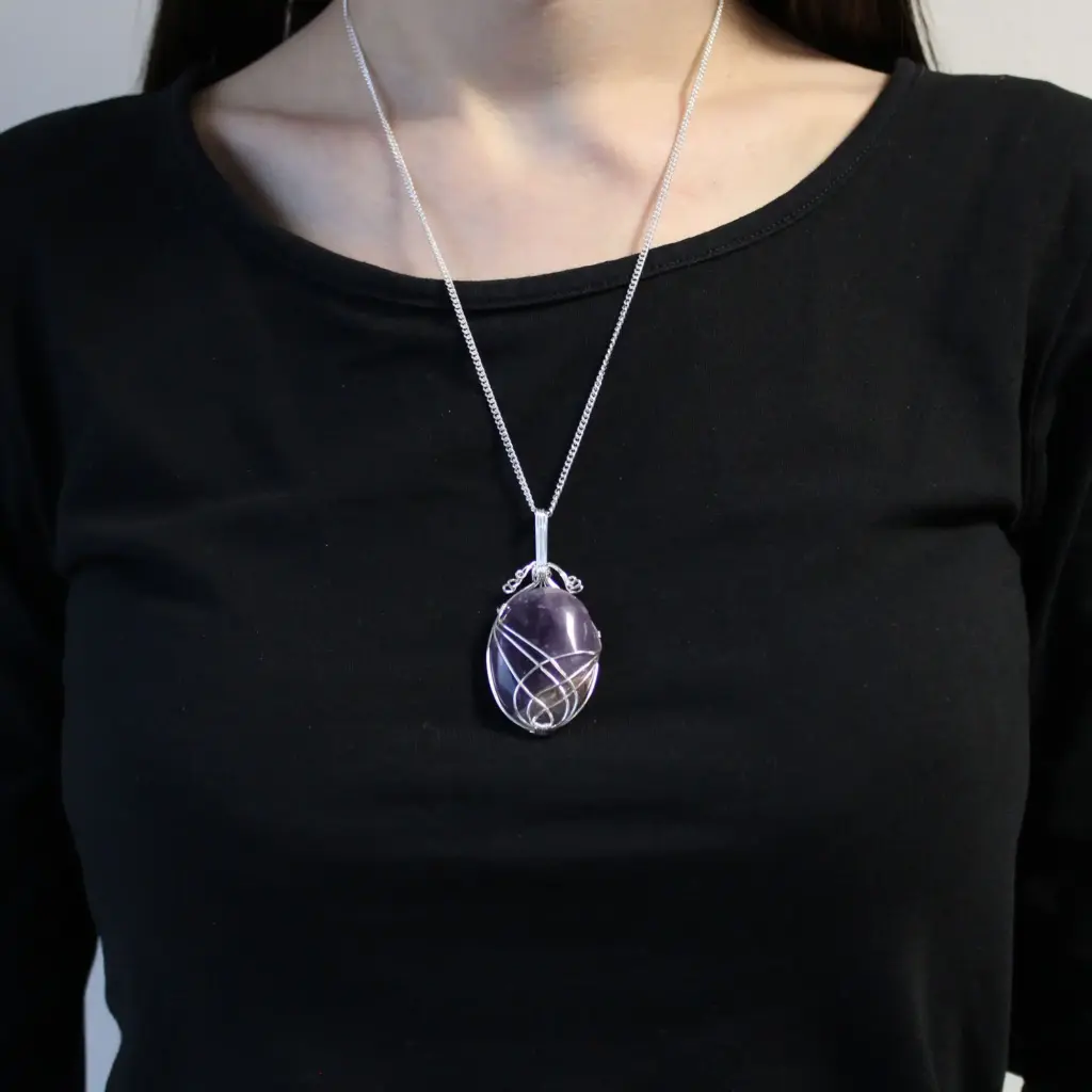 Swirl Wrapped Gemstone Necklace – Amethyst | www.artisangoods.co.uk 2 Swirl Wrapped Gemstone Necklace – Amethyst | www.artisangoods.co.uk 2