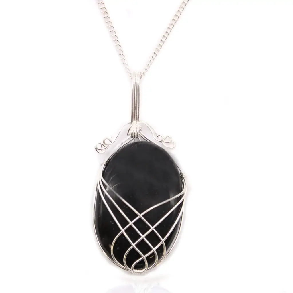 Swirl Wrapped Gemstone Necklace – Black Onyx | www.artisangoods.co.uk