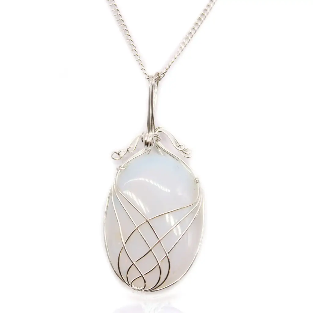 Swirl Wrapped Gemstone Necklace – Opalite | www.artisangoods.co.uk