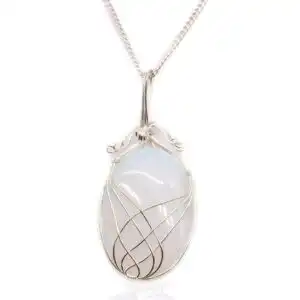 Swirl Wrapped Gemstone Necklace – Opalite | www.artisangoods.co.uk 1