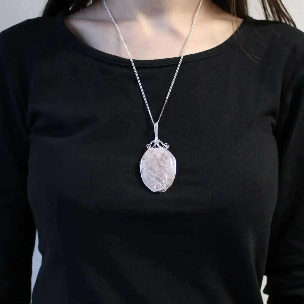 Swirl Wrapped Gemstone Necklace – Opalite | www.artisangoods.co.uk 2 Swirl Wrapped Gemstone Necklace – Opalite | www.artisangoods.co.uk 2