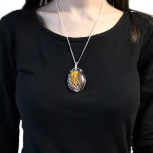 Swirl Wrapped Gemstone Necklace – Tiger Eye | www.artisangoods.co.uk 2