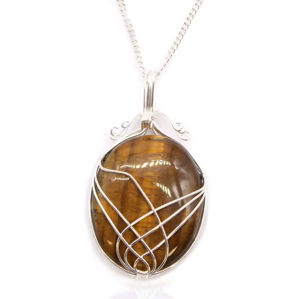 Swirl Wrapped Gemstone Necklace – Tiger Eye | www.artisangoods.co.uk