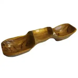 Teak Three Bowl Pyramid aprox 50cm | www.artisangoods.co.uk