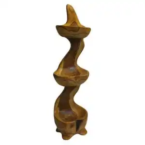 Teak Three Bowl Standing aprox 50cm | www.artisangoods.co.uk 1