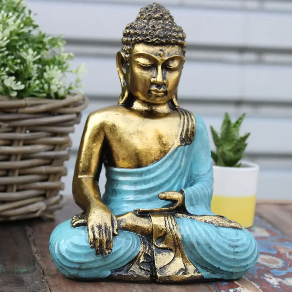 Teal & Gold Buddha – Large | www.artisangoods.co.uk 5 Teal & Gold Buddha – Large | www.artisangoods.co.uk 5