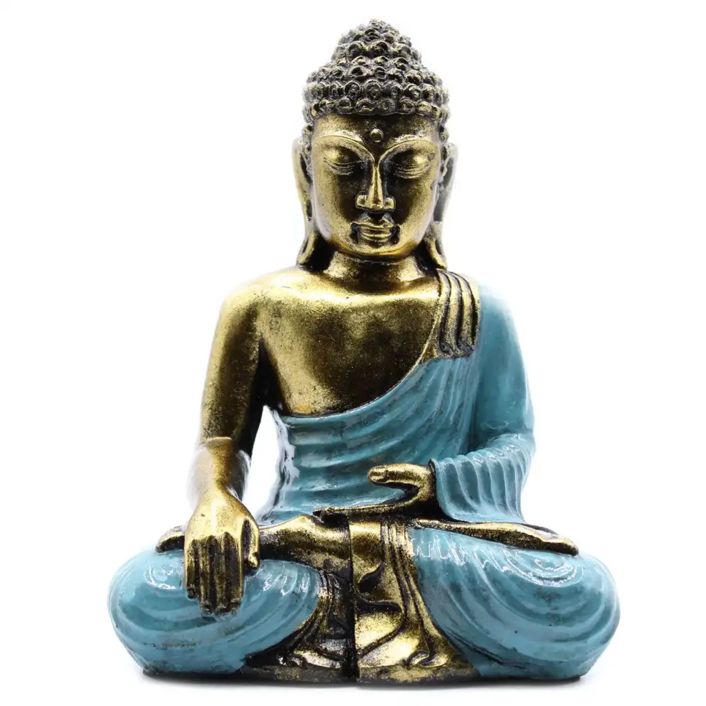 Teal & Gold Buddha – Large | www.artisangoods.co.uk