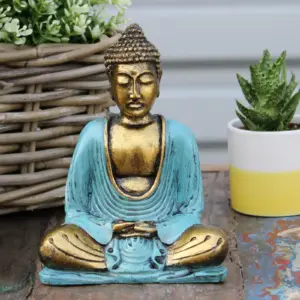 Teal & Gold Buddha – Medium | www.artisangoods.co.uk 7