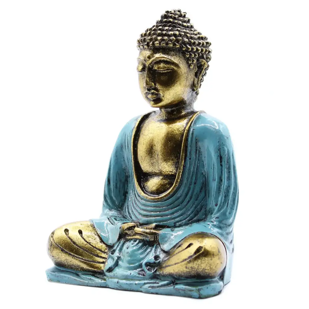 Teal & Gold Buddha – Medium | www.artisangoods.co.uk 2