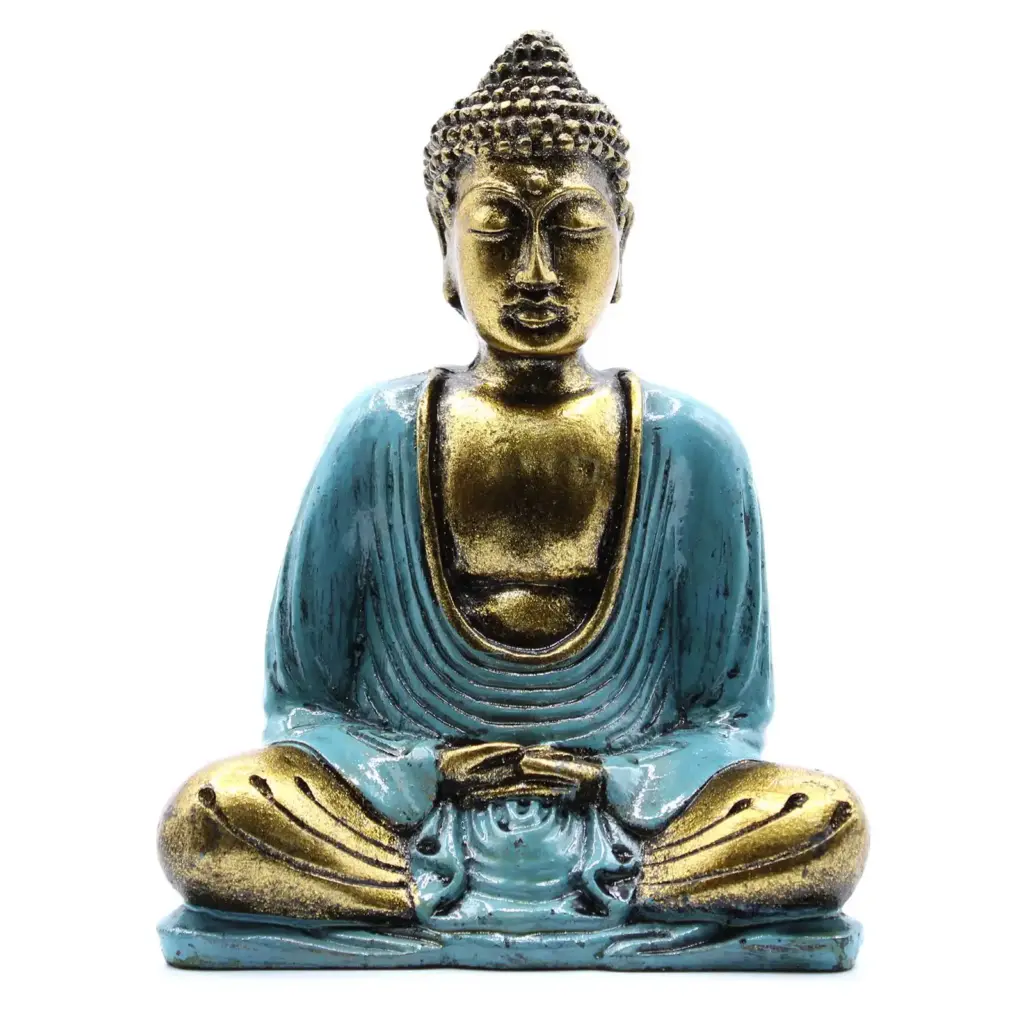 Teal & Gold Buddha – Medium | www.artisangoods.co.uk