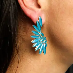 Teal Green – Vintage Glass – Angel Wings – Earrings | www.artisangoods.co.uk 2