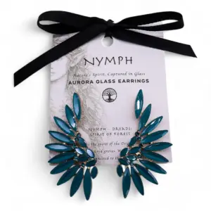 Teal Green – Vintage Glass – Angel Wings – Earrings | www.artisangoods.co.uk 3