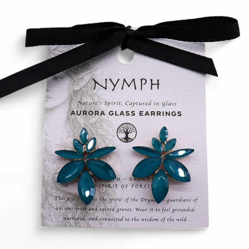Teal Green – Vintage Glass – Flowers – Earrings | www.artisangoods.co.uk 4 Teal Green – Vintage Glass – Flowers – Earrings | www.artisangoods.co.uk 4