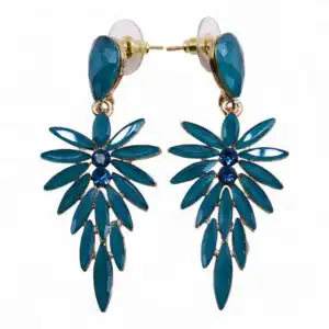 Teal Green – Vintage Glass – Long Drop – Earrings | www.artisangoods.co.uk 1