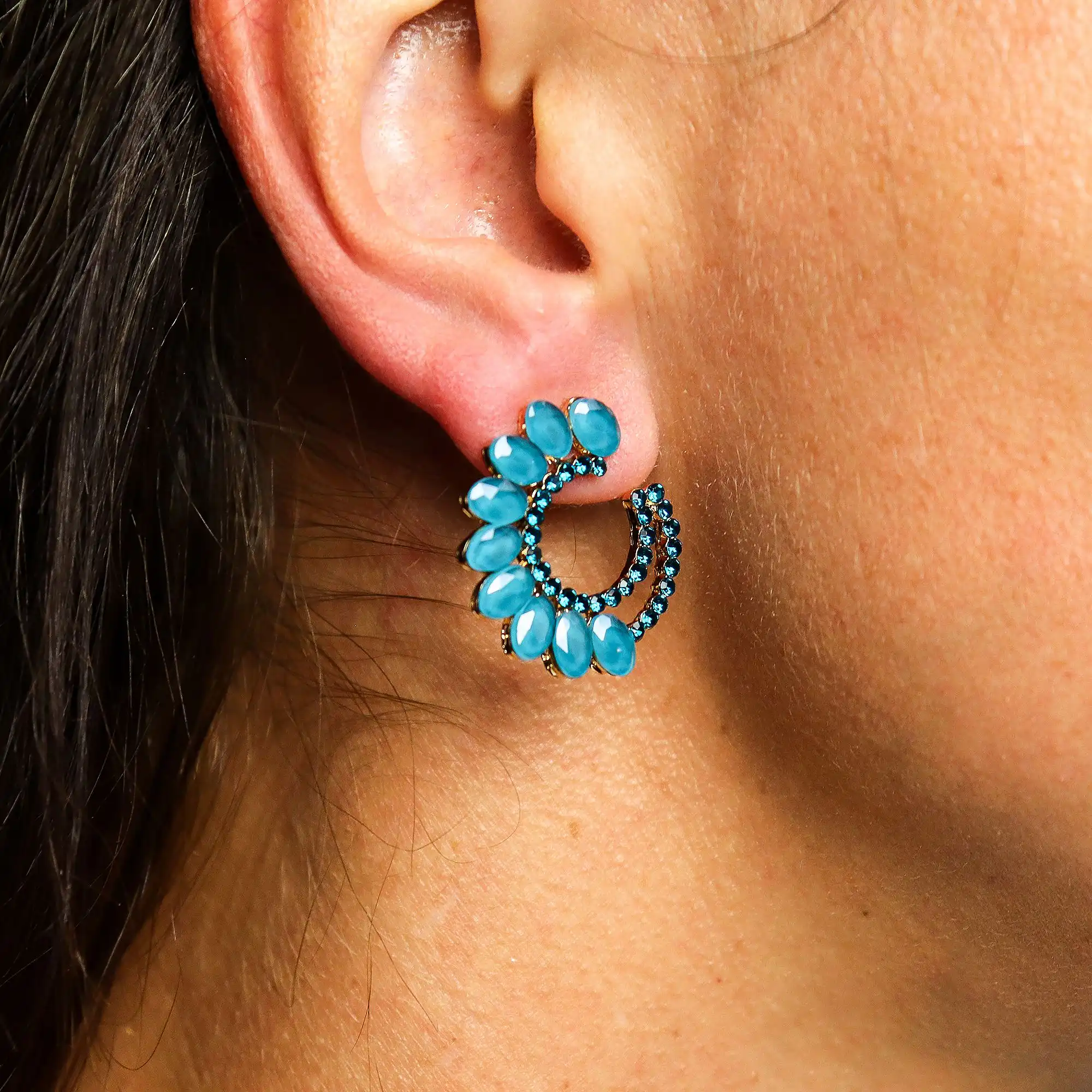 Teal Green – Vintage Glass – Loop – Earrings | www.artisangoods.co.uk 3 Teal Green – Vintage Glass – Loop – Earrings | www.artisangoods.co.uk 2