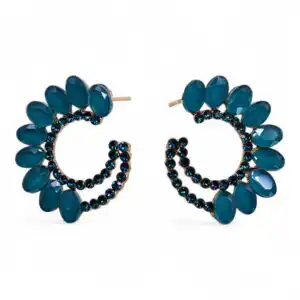 Teal Green – Vintage Glass – Loop – Earrings | www.artisangoods.co.uk 1
