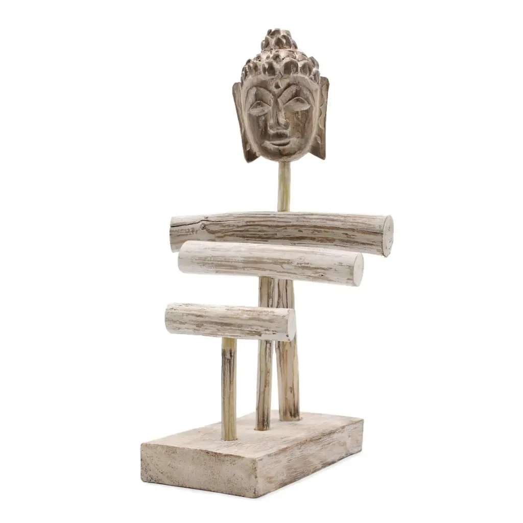 Three Branch & Buddha Stand – Whitewash | www.artisangoods.co.uk