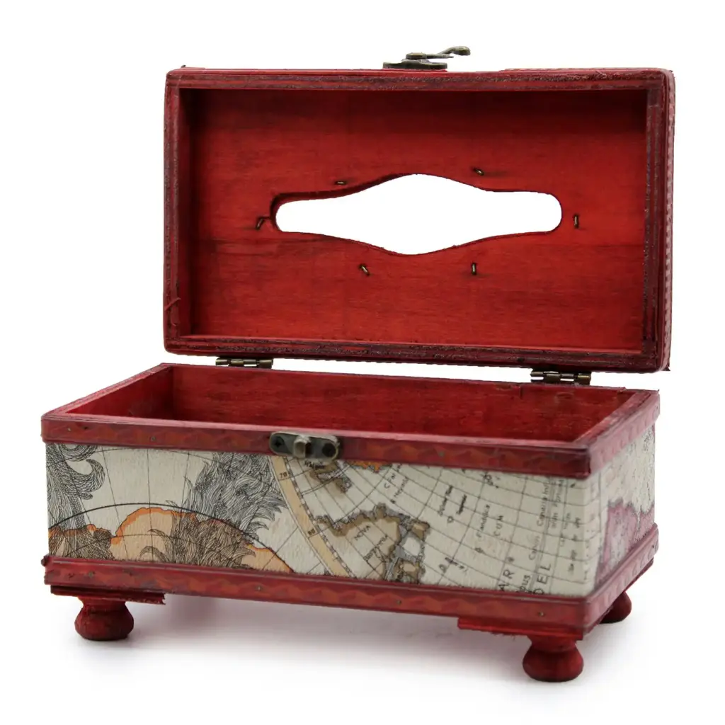 Tissue Box Old Map with Legs | www.artisangoods.co.uk
