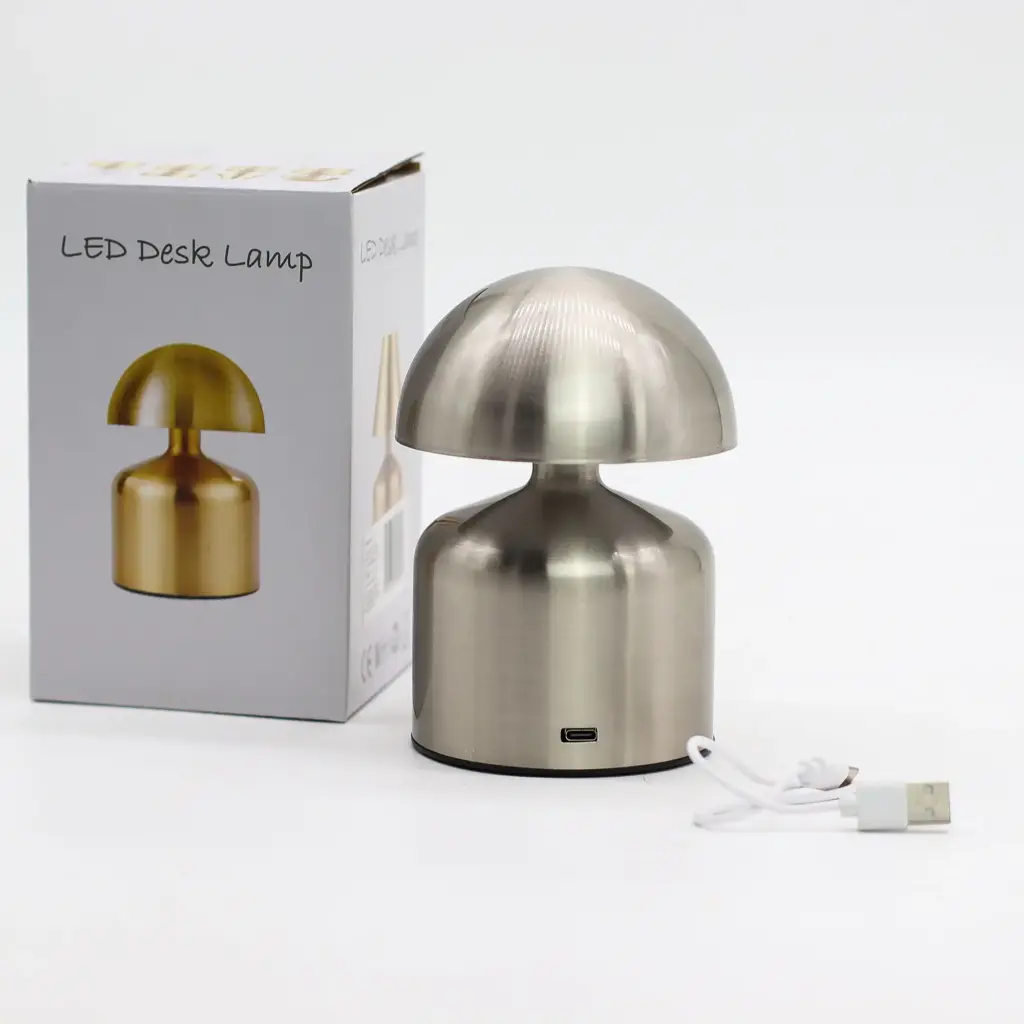 Touch Lamp – Dome Mushroom Silver – USB (C) – Rechargable (400 Watt) | www.artisangoods.co.uk 4 Touch Lamp – Dome Mushroom Silver – USB (C) – Rechargable (400 Watt) | www.artisangoods.co.uk 4