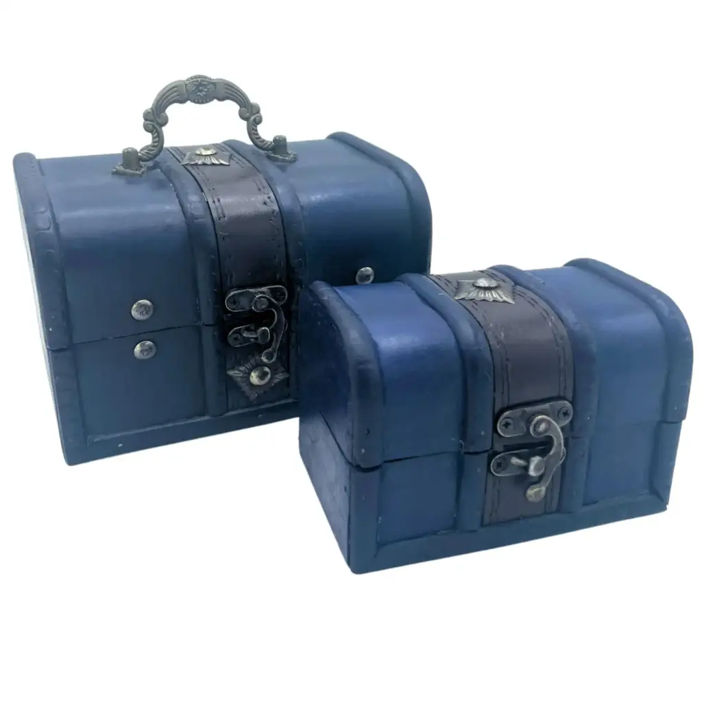Treasure Chest – Set of 2 – Teal | www.artisangoods.co.uk