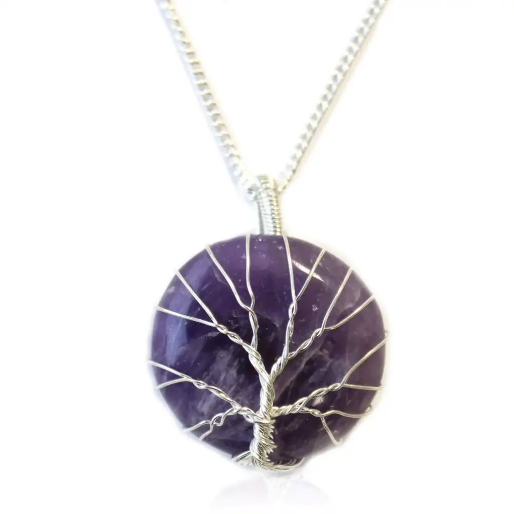 Tree of Life Gemstone Necklace – Amethyst | www.artisangoods.co.uk