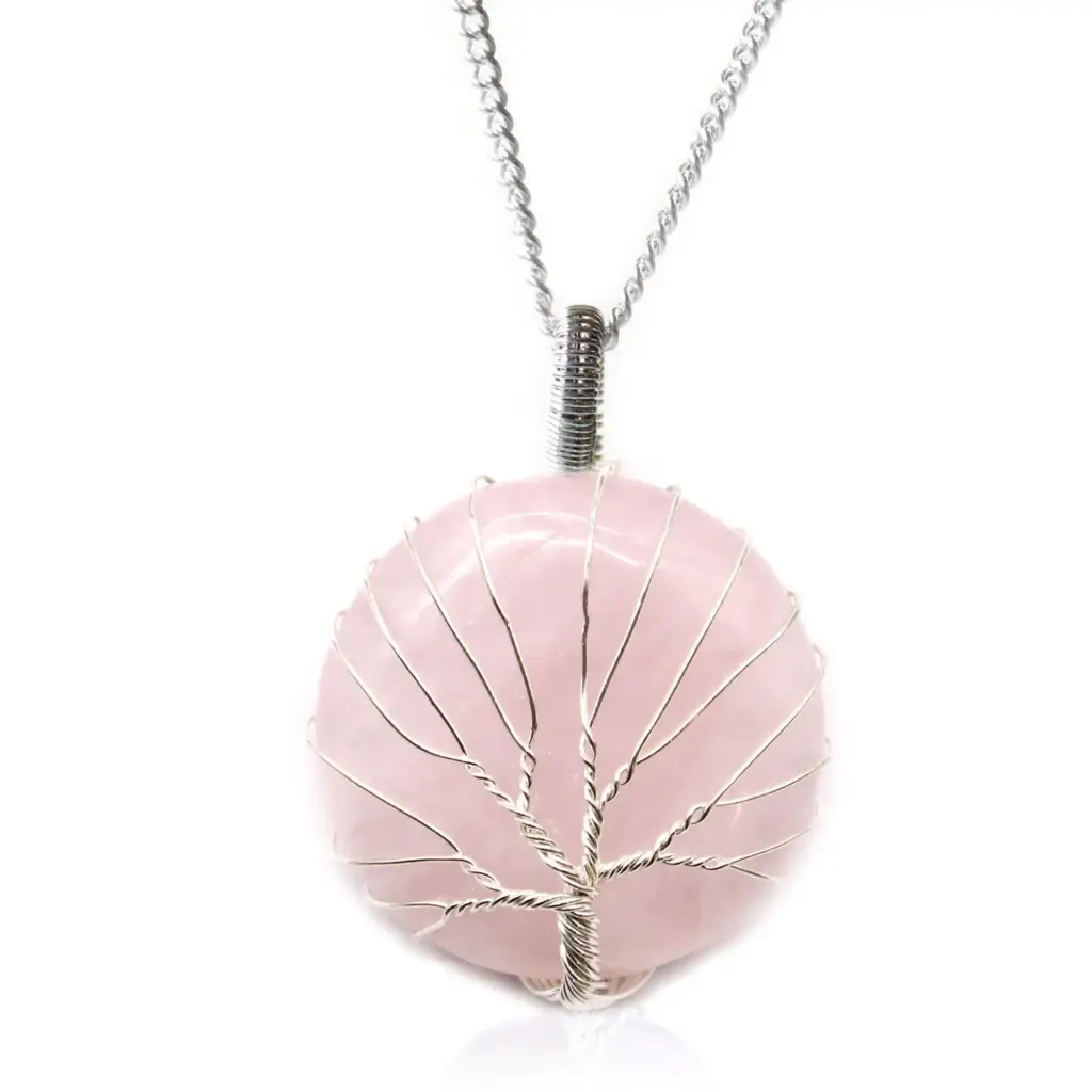 Tree of Life Gemstone Necklace – Rose Quartz | www.artisangoods.co.uk