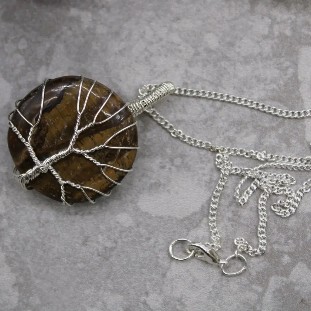 Tree of Life Gemstone Necklace – Tiger Eye | www.artisangoods.co.uk 3