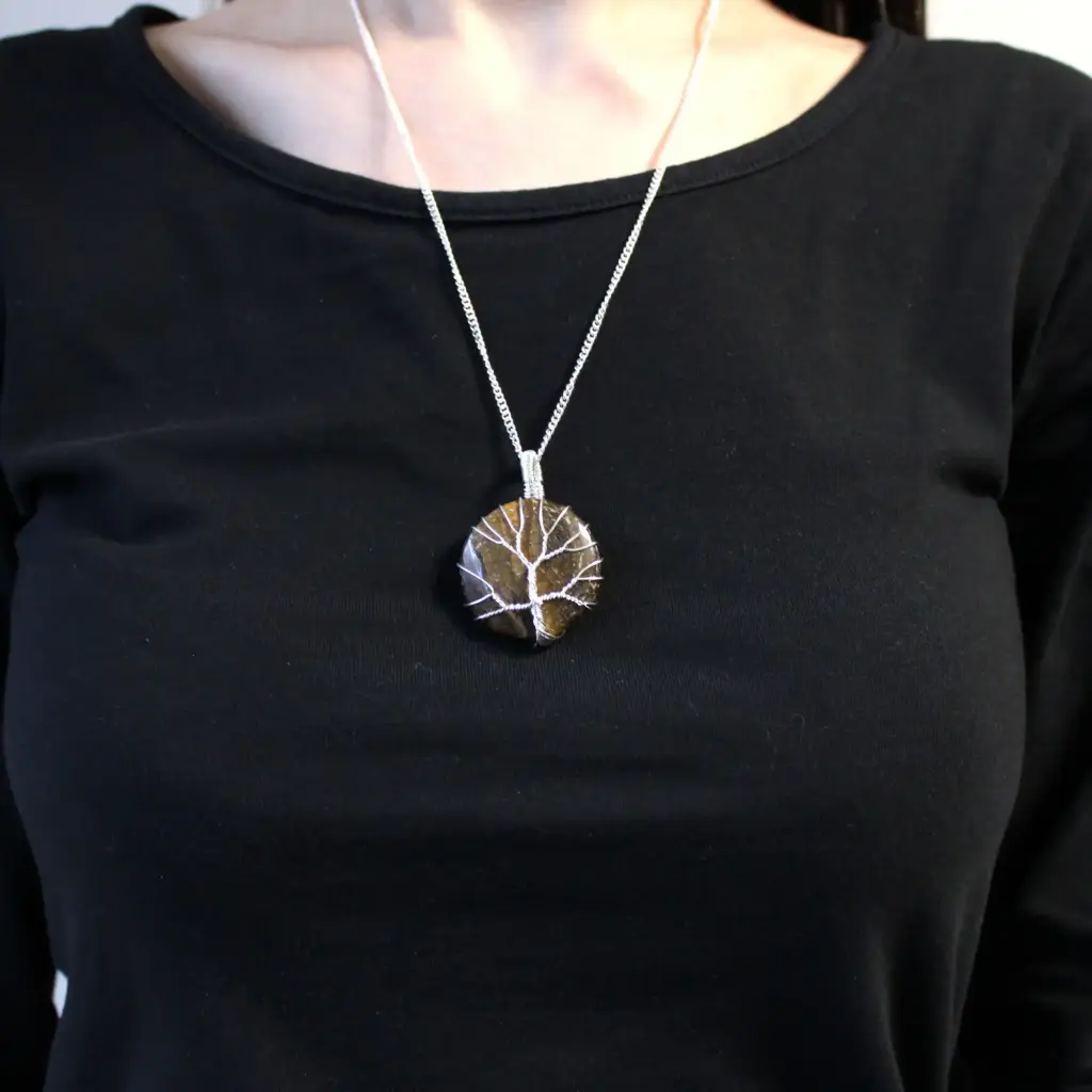 Tree of Life Gemstone Necklace – Tiger Eye | www.artisangoods.co.uk 2