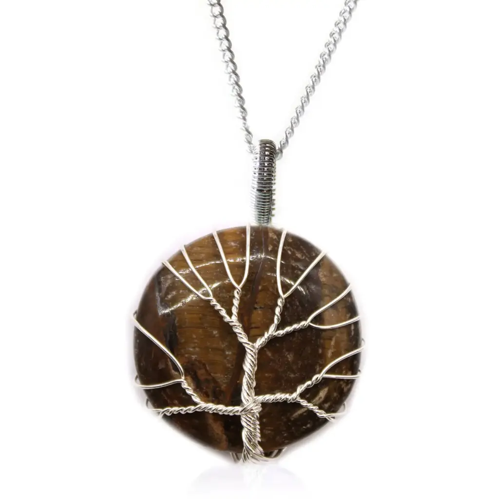 Tree of Life Gemstone Necklace – Tiger Eye | www.artisangoods.co.uk