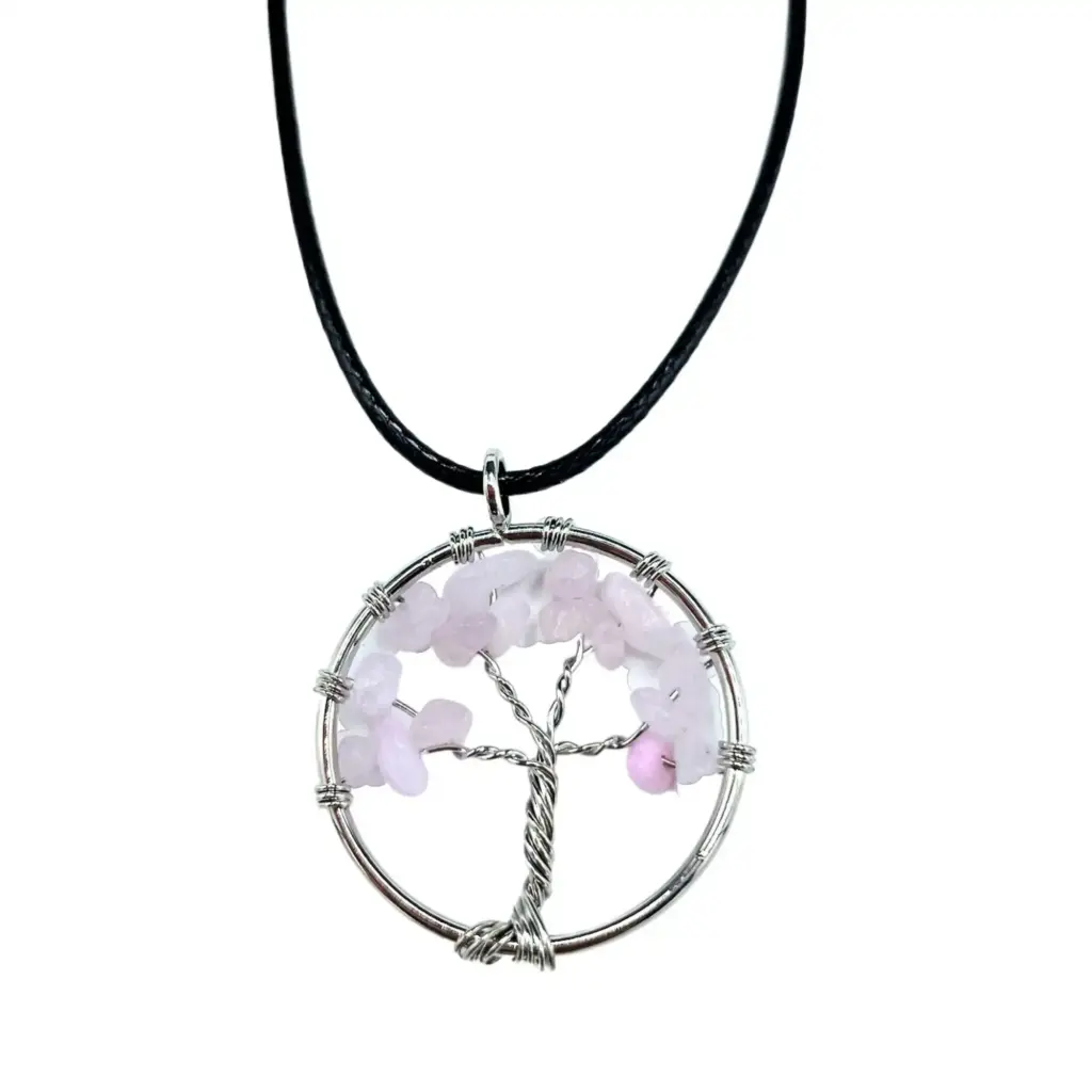 Tree of Life Pendant – Rose Quartz | www.artisangoods.co.uk