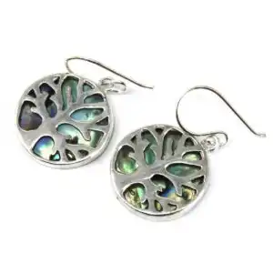 Tree of Life Silver Earrings 15mm – Abalone | www.artisangoods.co.uk 1