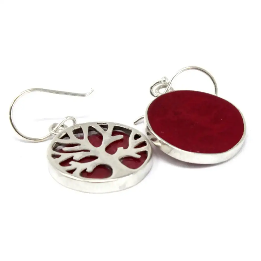 Tree of Life Silver Earrings 15mm – Coral Effect | www.artisangoods.co.uk 3