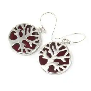 Tree of Life Silver Earrings 15mm – Coral Effect | www.artisangoods.co.uk 1