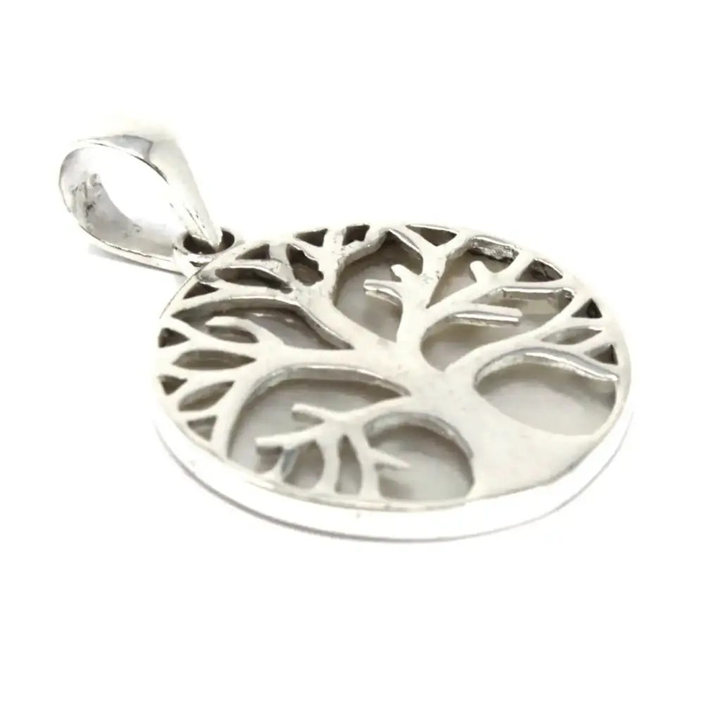 Tree of Life Silver Pendant 22mm – Mother of Pearl | www.artisangoods.co.uk 3
