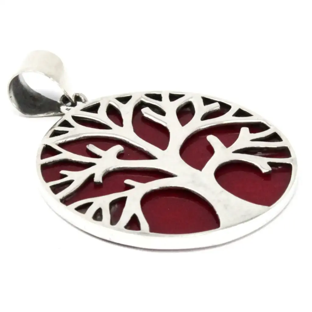 Tree of Life Silver Pendant 30mm – Coral Effect | www.artisangoods.co.uk 5