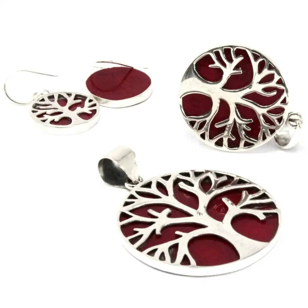 Tree of Life Silver Pendant 30mm – Coral Effect | www.artisangoods.co.uk 2