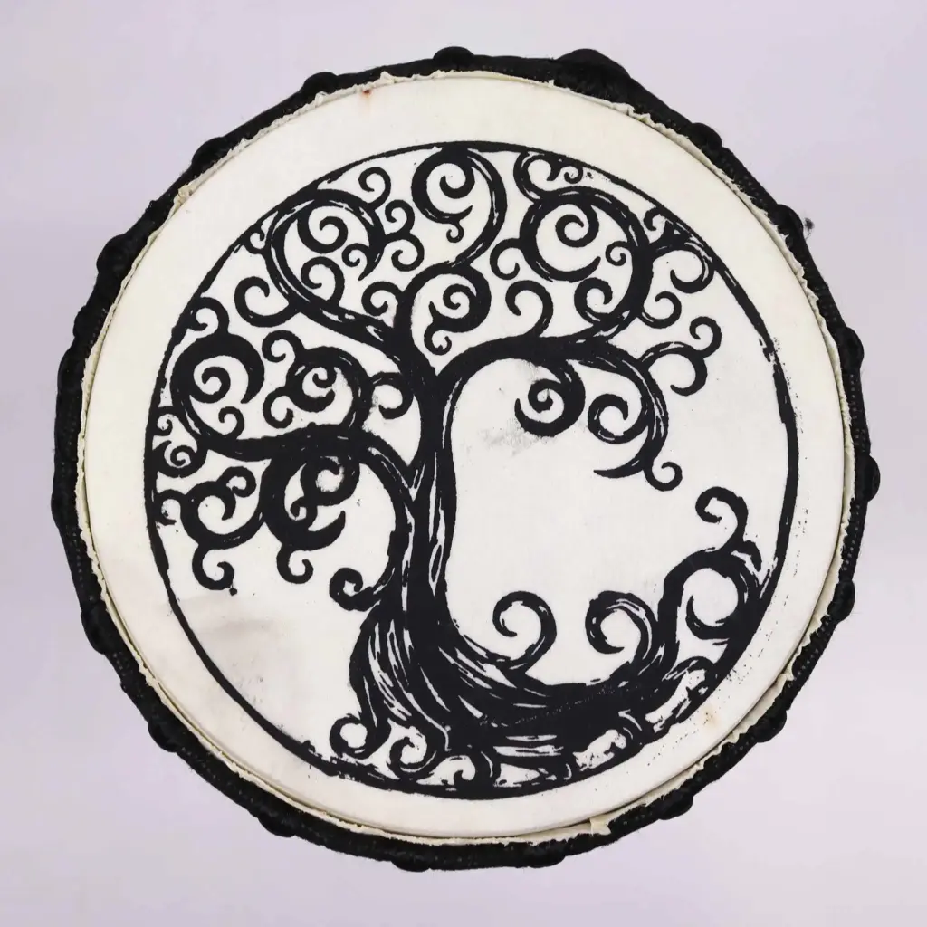 Tree of Life Wide Top Djembe Drum – 18cm | www.artisangoods.co.uk