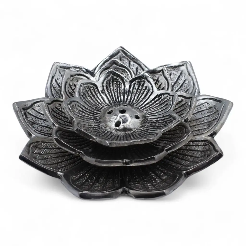 Tri-Flower Lotus Flower Incense Holder | www.artisangoods.co.uk