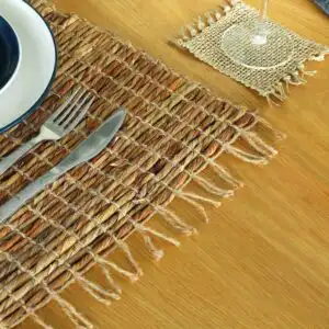 Water Hyacinth Natural Placemat – Robusta and Fringe | www.artisangoods.co.uk 1