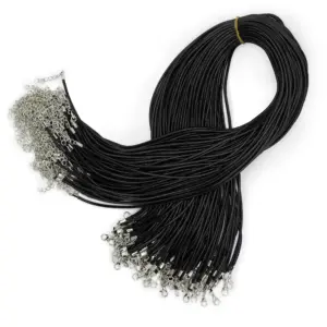 Waxed Pendant Cord –  2mm x 55cm – Black 101 | www.artisangoods.co.uk 2