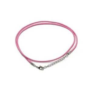 Waxed Pendant Cord –  2mm x 55cm – Pink 102 | www.artisangoods.co.uk