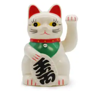 White  Money Cat – 15cm | www.artisangoods.co.uk