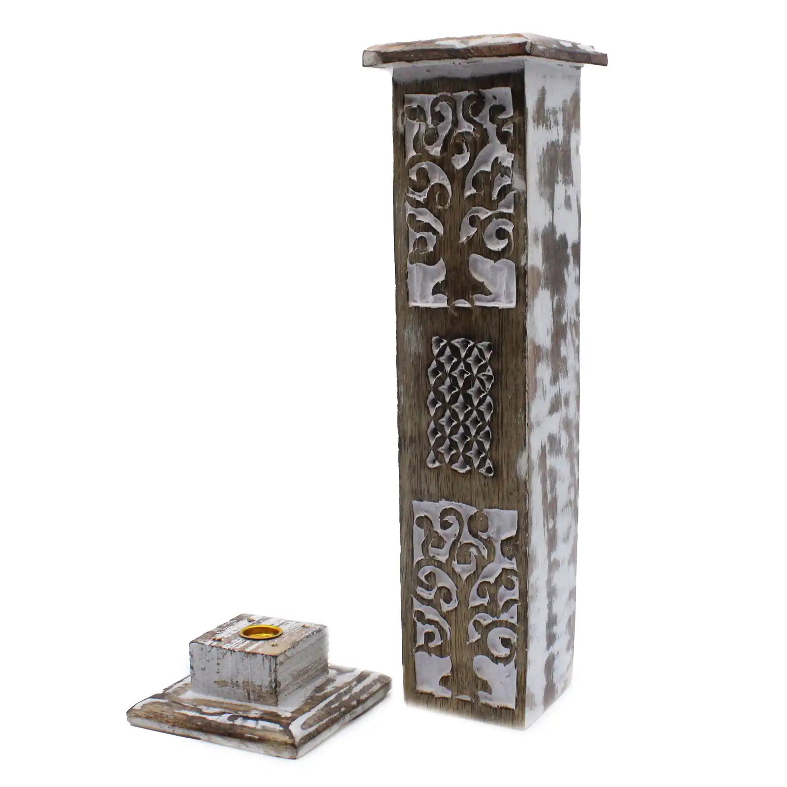 White Washed Incense Holder – Smoke Tower | www.artisangoods.co.uk 5 White Washed Incense Holder – Smoke Tower | www.artisangoods.co.uk 4