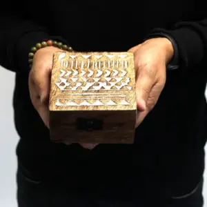 White Washed Wooden Box – 4×4 Slavic Design | www.artisangoods.co.uk 7